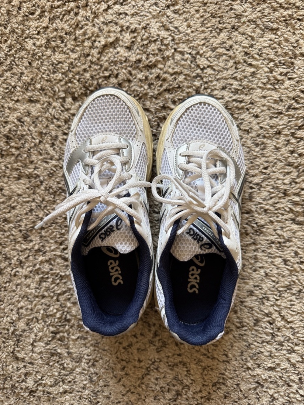 Asics White and Navy women’s Athletic Sneakers